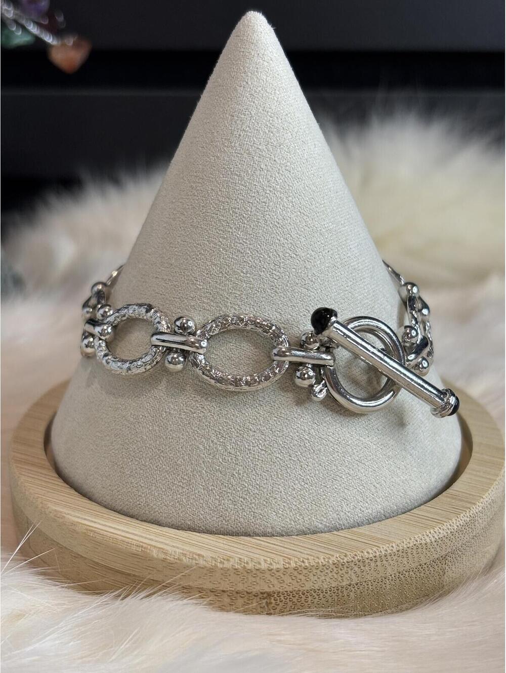 Lauren G Adams Textured Silver Link Bracelet